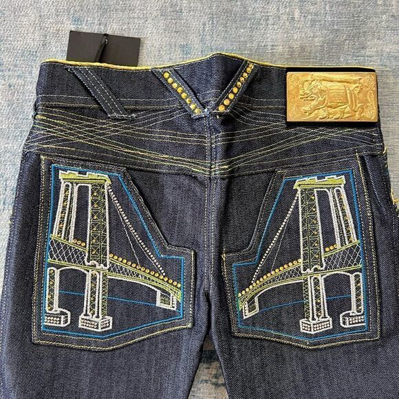 NWT! Girls Passport Dark Wash Embellished Embroidered Bootcut Jeans Size 8 - Picture 5 of 13